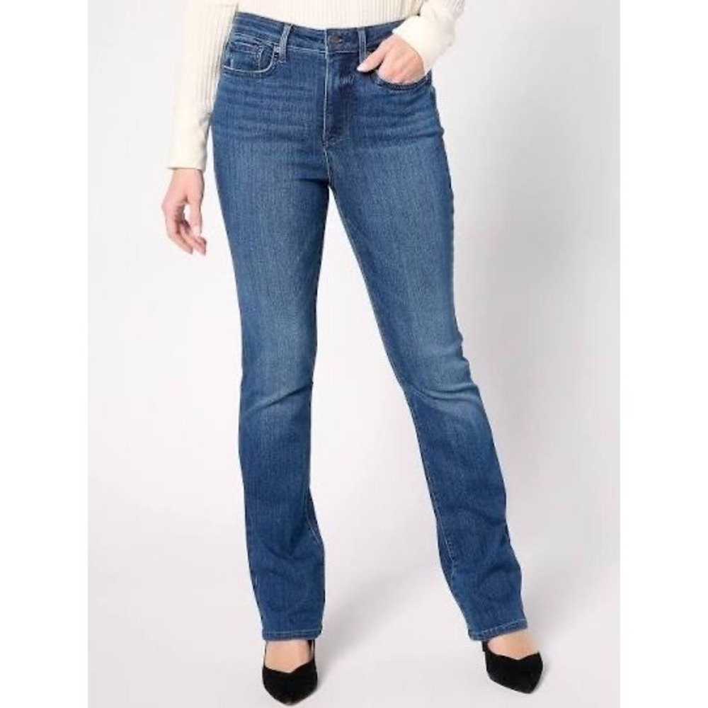 NYDJ Billie Mini Boot Denim Jean Blue Women's‎ Size 10 Western Boho Retro
